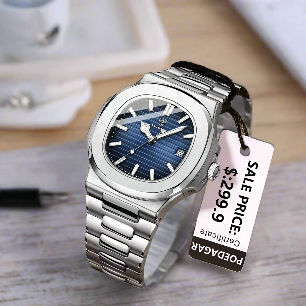 POEDAGAR 613 - Nautilus Inspired Stainless Steel Edition