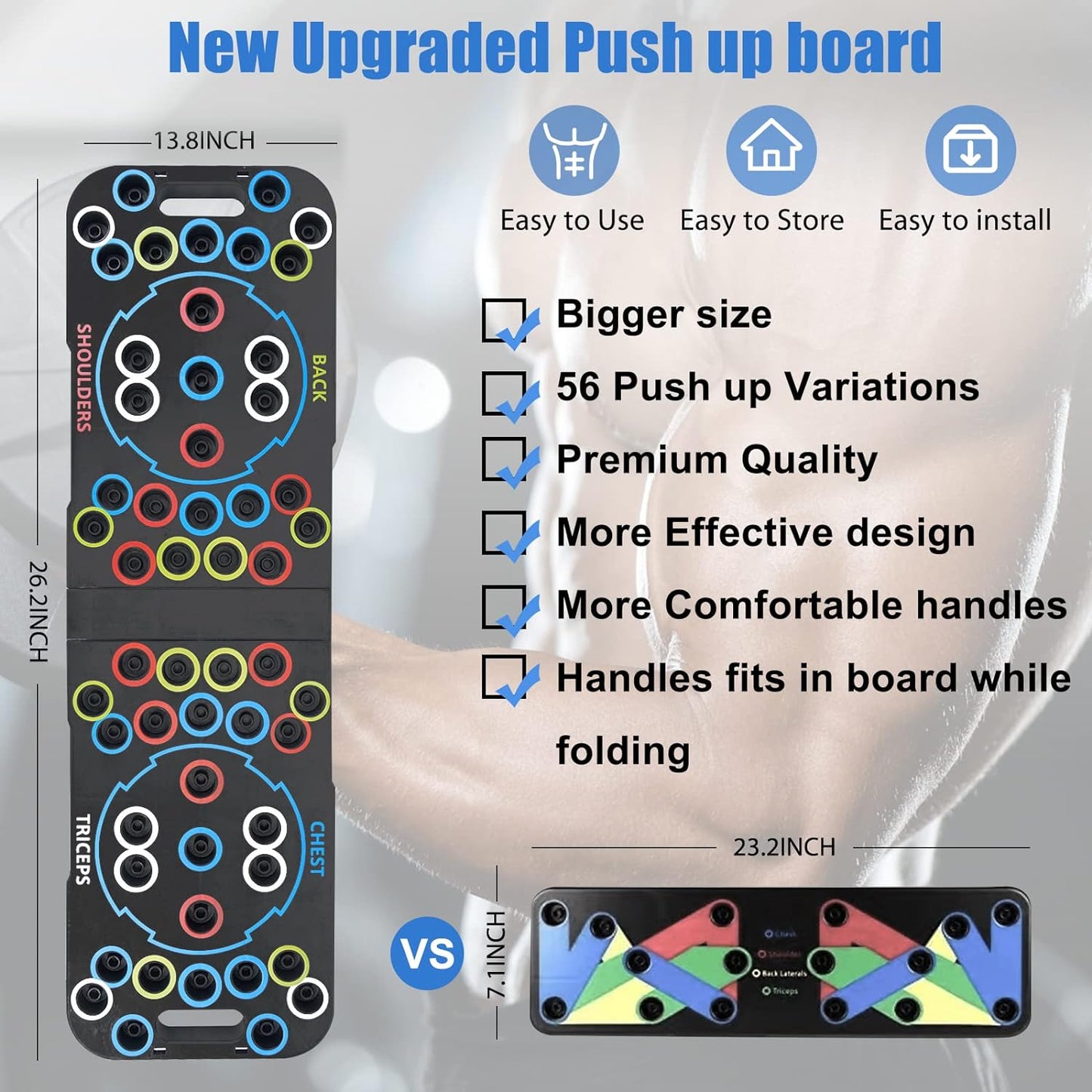 (New!) 56-in-1 Multi-functional Foldable Push Up Board Training Sport Workout Fitness Gym Equipment