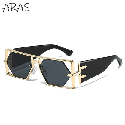 Steampunk Rectangle Sunglasses Women 2025 UV400 Shades