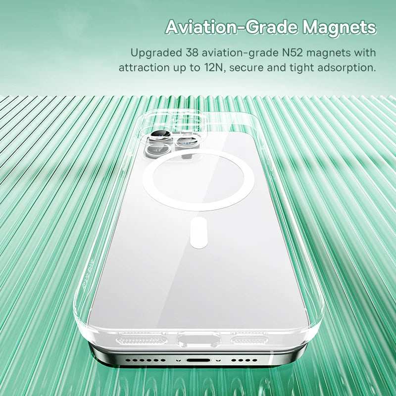 Baseus MagSafe Clear Case for iPhone 16/15/14/13 Models – Slim, Magnetic, Wireless Charging Compatible