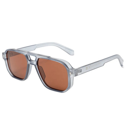 SO&EI Double Bridge Fashion Sunglasses – Square UV400 Unisex Retro Shades