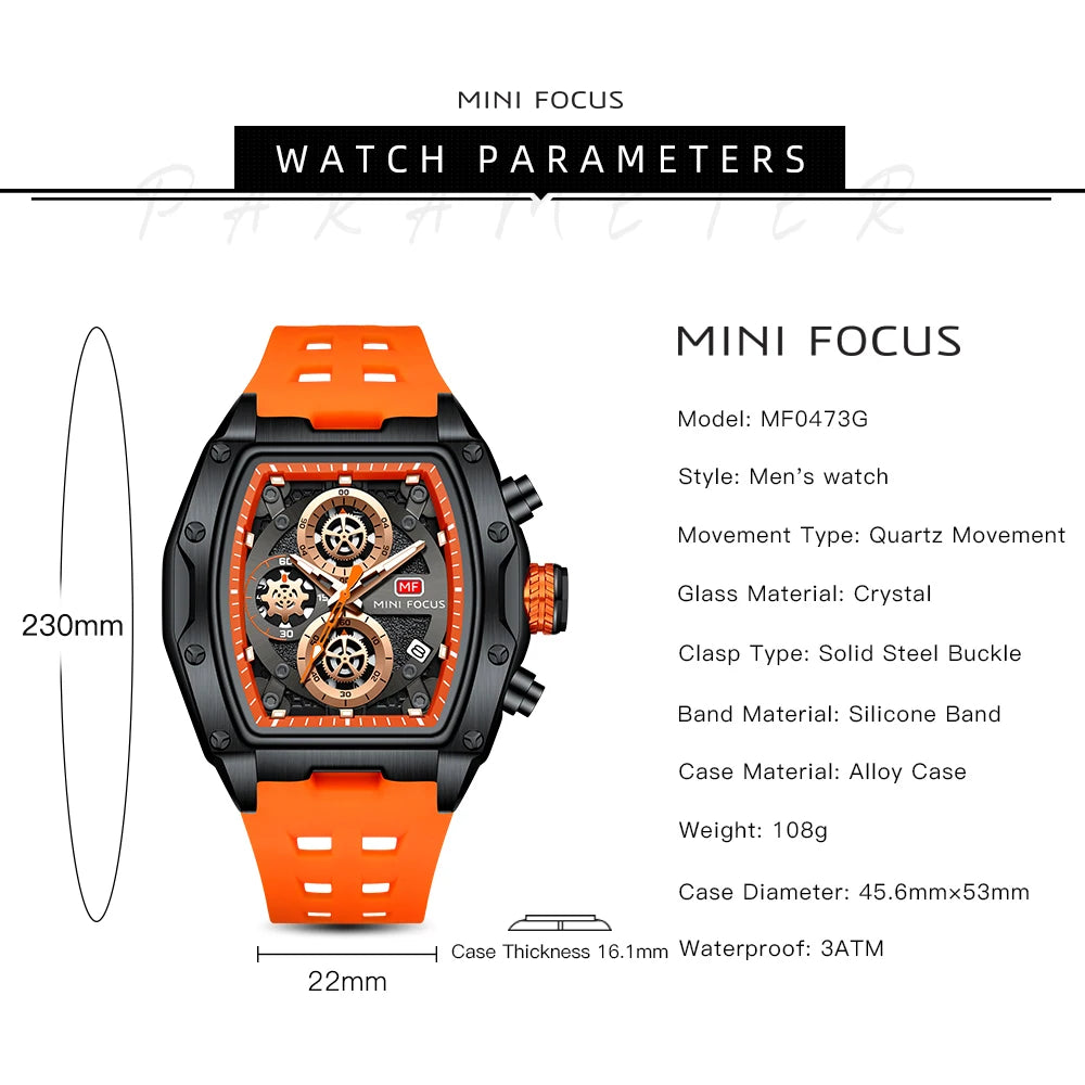 MINI FOCUS MF0473G: Luminary Sport Elegant Luxury Men's Watch