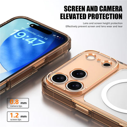 Luxury Clear Shockproof Magsafe Magnetic Case For iPhone 17 Air 17Pro 17 Pro Max Wireless Charging Shockproof Hard Back Cover