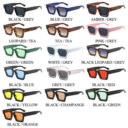 JNPCXI Retro Square Sunglasses – UV400 Gradient Unisex Shades