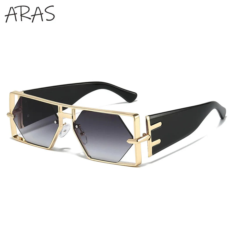 Steampunk Rectangle Sunglasses Women 2025 UV400 Shades