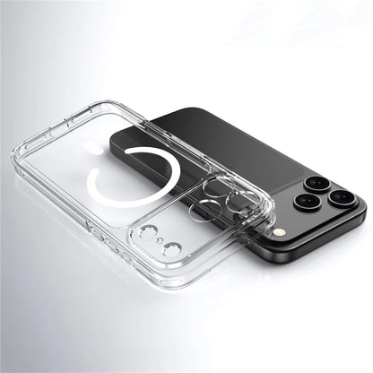 Luxury Clear Shockproof Magsafe Magnetic Case For iPhone 17 Air 17Pro 17 Pro Max Wireless Charging Shockproof Hard Back Cover