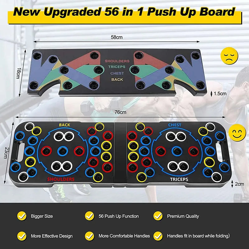 (New!) 56-in-1 Multi-functional Foldable Push Up Board Training Sport Workout Fitness Gym Equipment