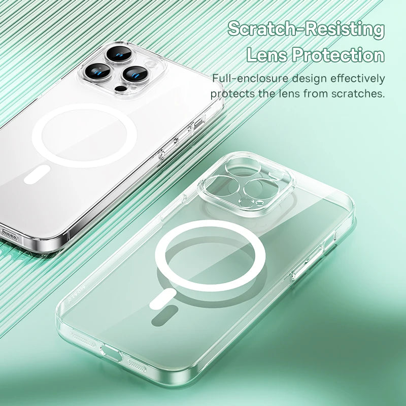 Baseus MagSafe Clear Case for iPhone 16/15/14/13 Models – Slim, Magnetic, Wireless Charging Compatible