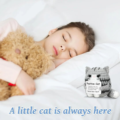 Pawsitive Energy Cat – Mini Crochet Companion with Card