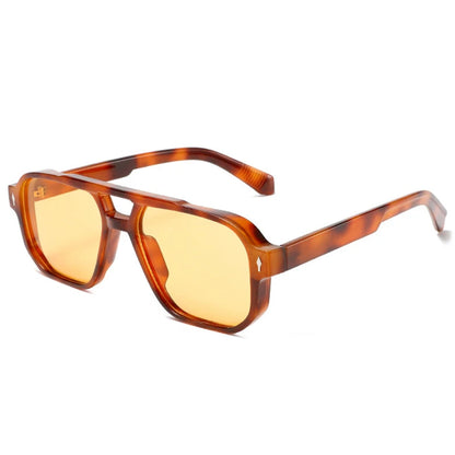 SO&EI Double Bridge Fashion Sunglasses – Square UV400 Unisex Retro Shades