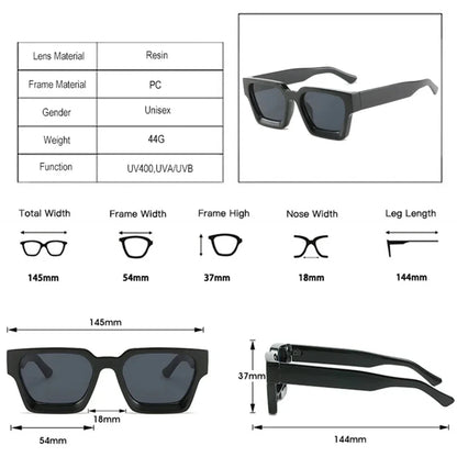 JNPCXI Retro Square Sunglasses – UV400 Gradient Unisex Shades