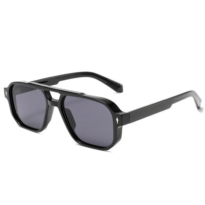 SO&EI Double Bridge Fashion Sunglasses – Square UV400 Unisex Retro Shades