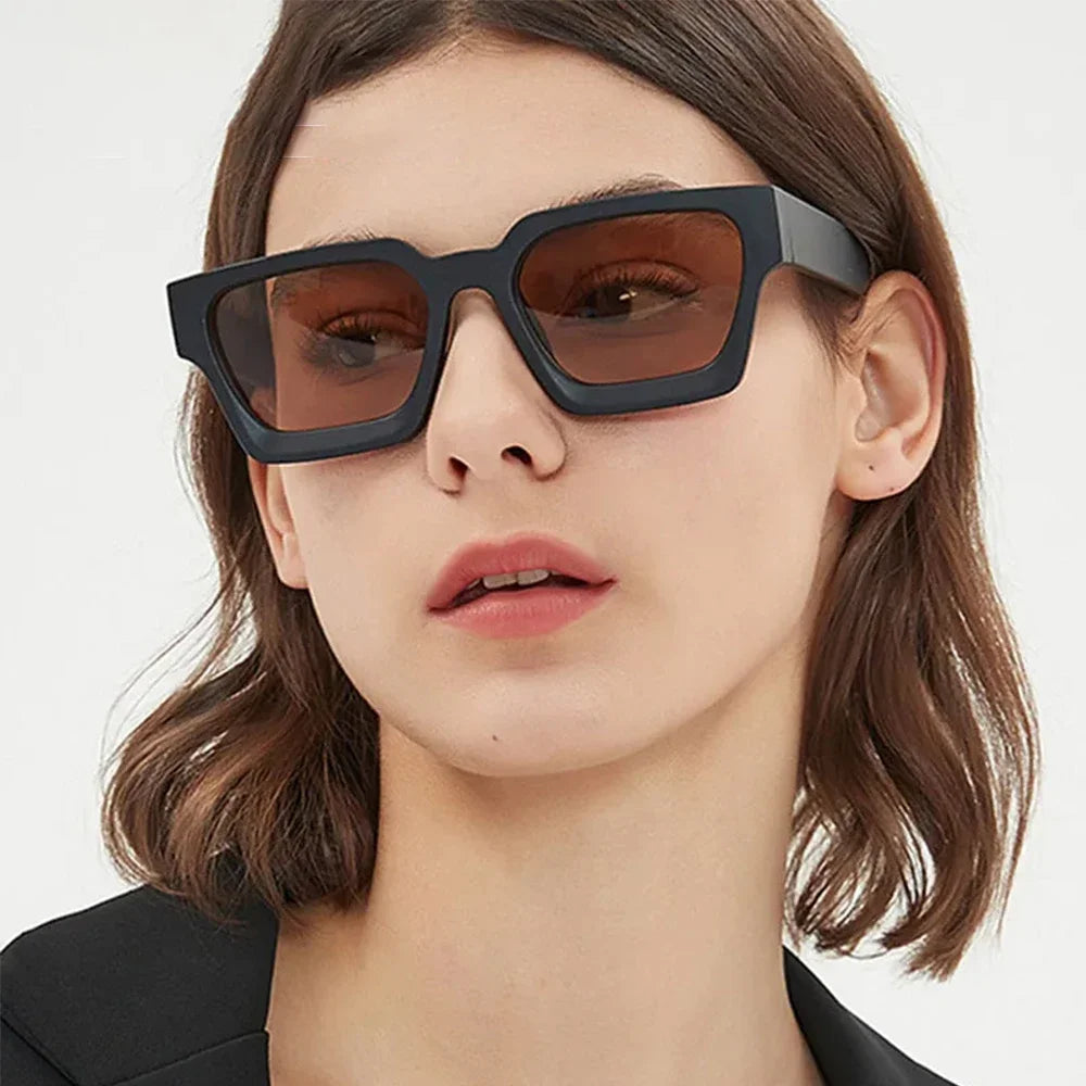 JNPCXI Retro Square Sunglasses – UV400 Gradient Unisex Shades