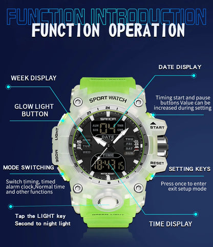 New 2024 Sanda 6126 Electronic Sports Watch - Waterproof, Simple Nightlight, Single Display