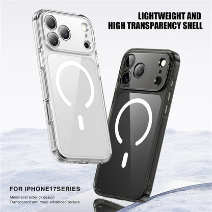 Luxury Clear Shockproof Magsafe Magnetic Case For iPhone 17 Air 17Pro 17 Pro Max Wireless Charging Shockproof Hard Back Cover