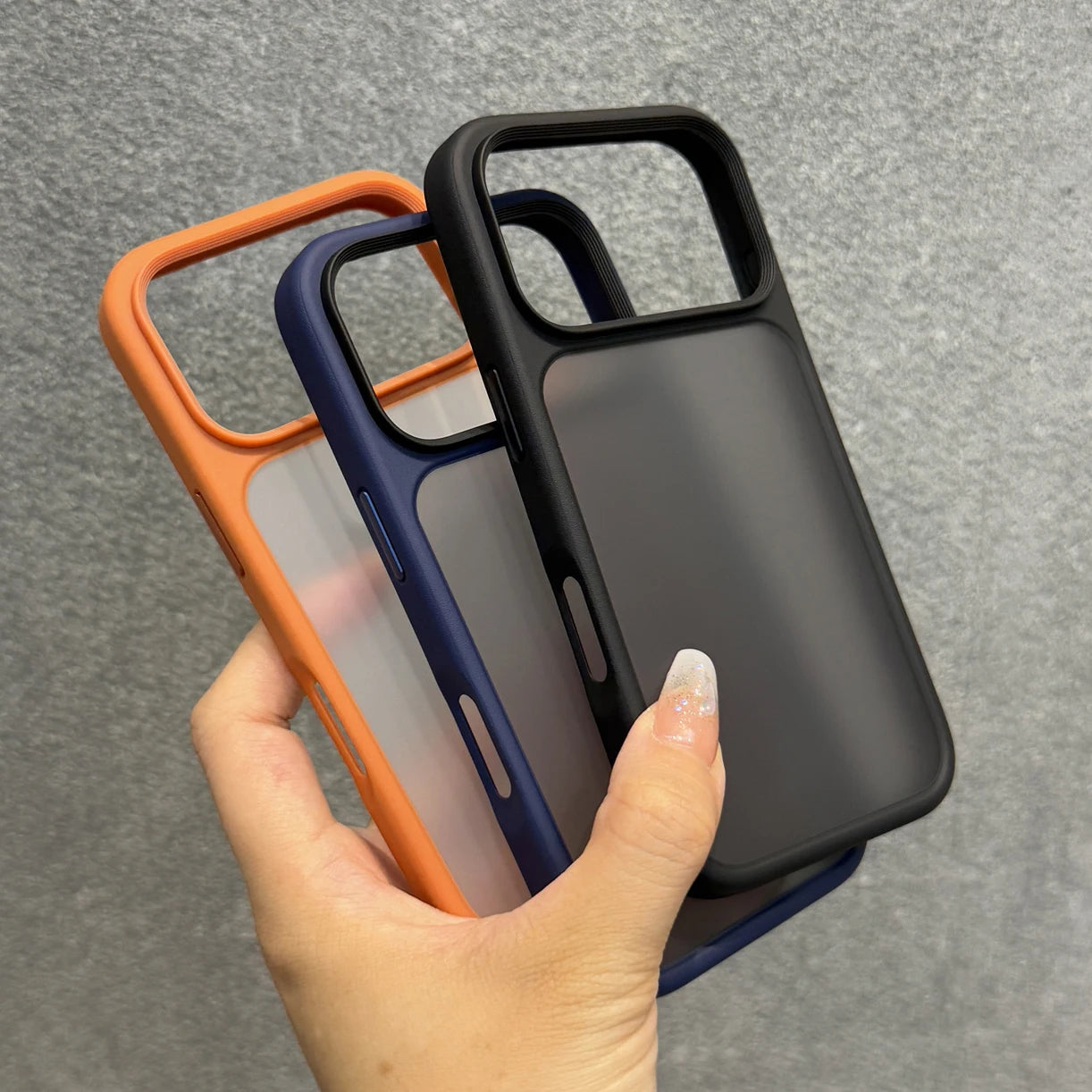 [New!] Luxury Orange Shield Matte Transparent Phone Case For iPhone 17 Pro Max 17 Pro 17 New Metal Buttons Skin Feel Shockproof Cover