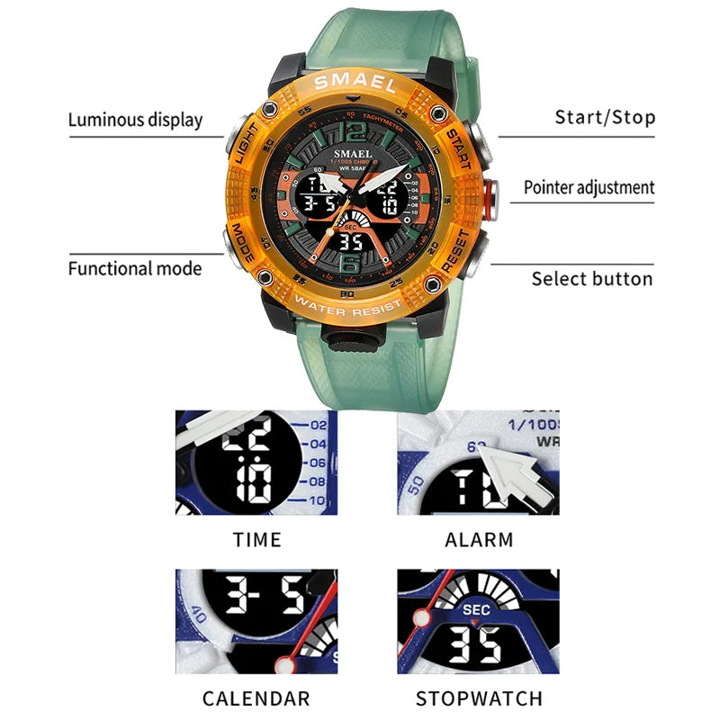 SMAEL 8058 - Analog Digital Sport Watch