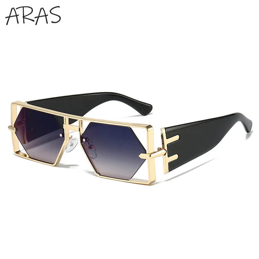 Steampunk Rectangle Sunglasses Women 2025 UV400 Shades
