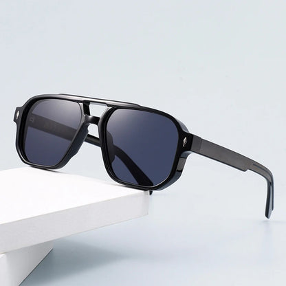 SO&EI Double Bridge Fashion Sunglasses – Square UV400 Unisex Retro Shades