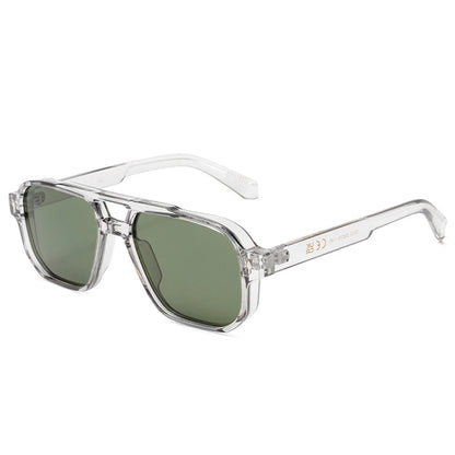 SO&EI Double Bridge Fashion Sunglasses – Square UV400 Unisex Retro Shades